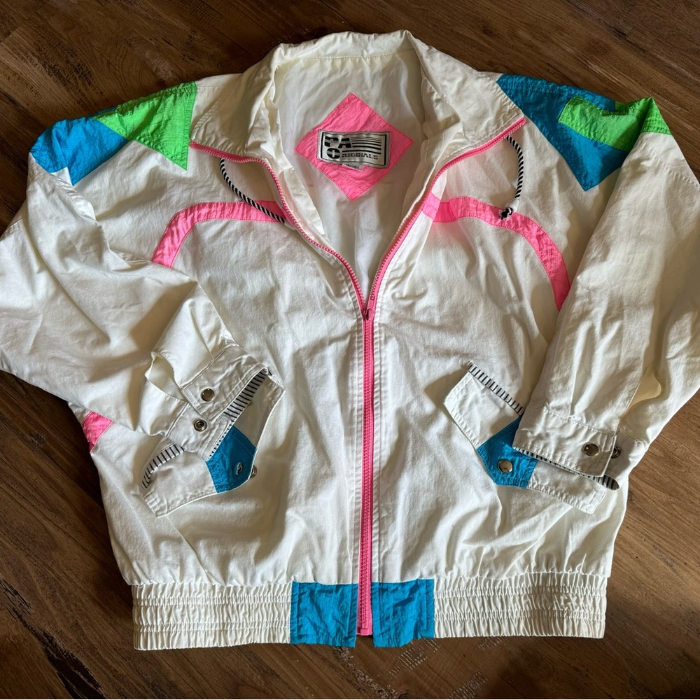 Vintage 80s retro zip up windbreaker
